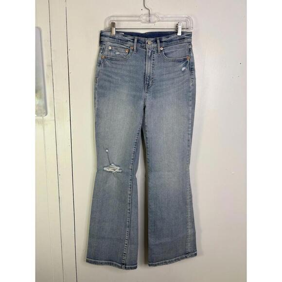 GAP Denim - Gap Jeans Womens 28 6 70s High Rise Flare Ripped Knee Light Wash Boho Hippie